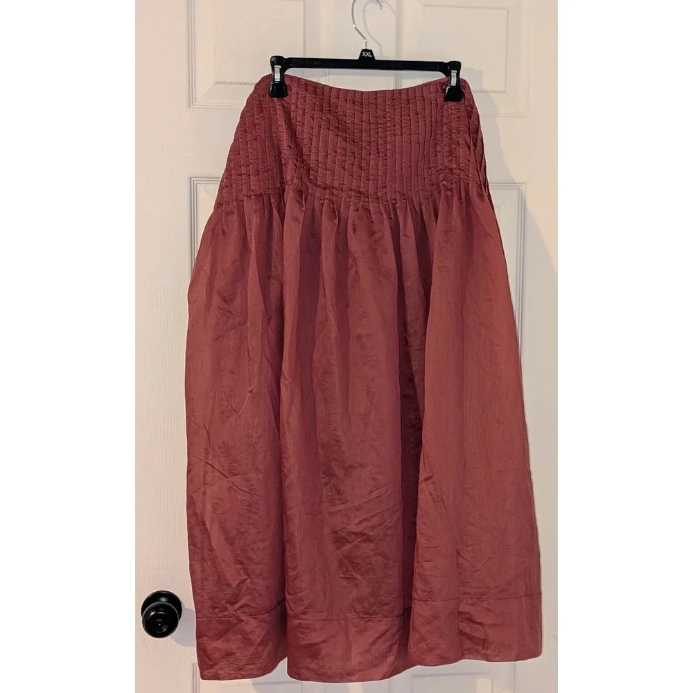 Future Collective Mauve Rose Smocked Midi Skirt Plus Size 18‎ Flowy NWOT